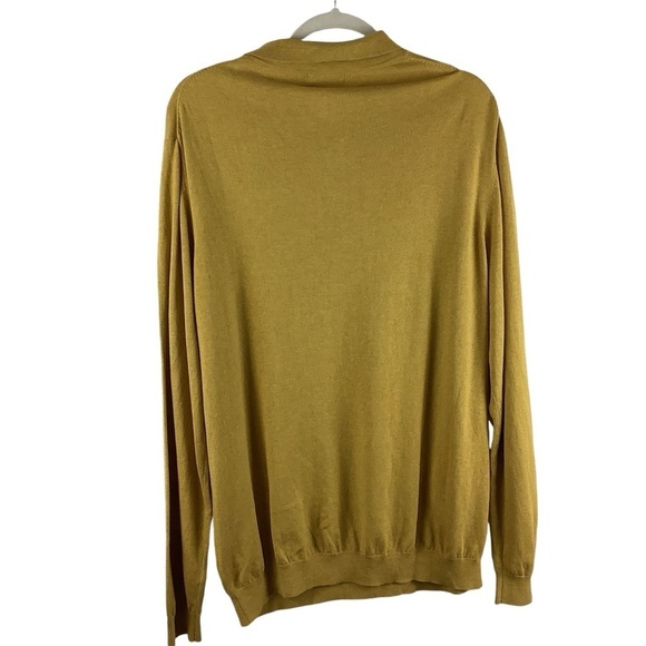 Paul Fredrick Gold Color Polo Sweater Silk Cotton Cashmere - Picture 2 of 5